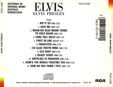 ELVIS - USA 1987 - BMG PCD1-5199