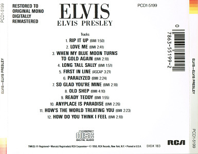 ELVIS - USA 1993 - BMG PCD1-5199 - Elvis Presley CD