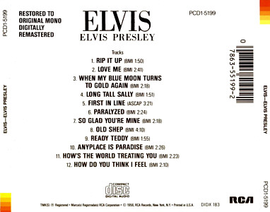 ELVIS - USA 1985 - RCA PCD1-5199 - Elvis Presley CD