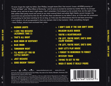 Elvis At Sun - BMG 82876 61205 2 - Canada 2004 - Elvis Presley CD