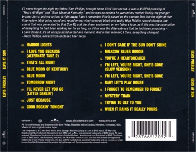 Elvis At Sun - USA 2010 - Sony 82876 61205 2 - Elvis Presley CD