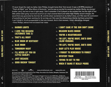 Elvis At Sun - USA 2004 - BMG Direct 82876 61205 2 / D153161 - Elvis Presley CD
