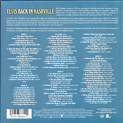 Elvis Back In Nashville (50th Anniversary Celebration) - Sony Legacy 19439883892 - USA 2021 - Elvis Presley CD