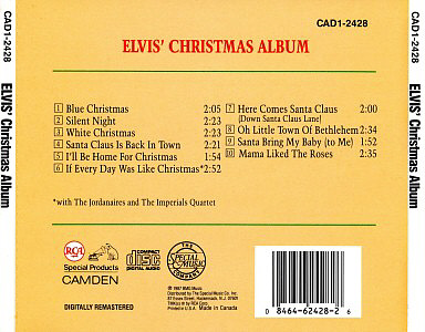 Elvis' Christmas Album (Camden) - USA 1992 - CAD1-2428 - Elvis Presley CD