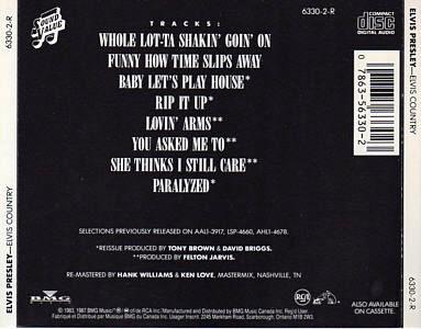 Elvis Country (Sound Value) - BMG 6330-2-R - Canada 1993