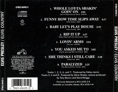 Elvis Country (Sound Value) reissue - BMG 07863-66405-2 - Canada 1994