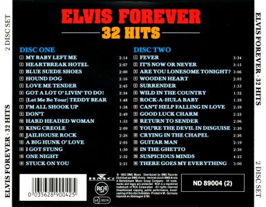 Elvis Forever - 32 Hits - Germany 1998 - BMG ND 89004 - Elvis Presley CD
