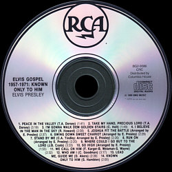 Elvis Gospel 1957-1971 - Known Only To Him - Canada 1995 - BMG BG2-9586 - Elvis Presley CD