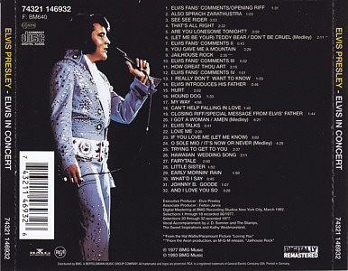Elvis In Concert - EU 2014- Sony Music 74321 146932 - Elvis Presley CD Elvis In Concert - EU 2014- Sony Music 74321 146932 - Elvis Presley CD