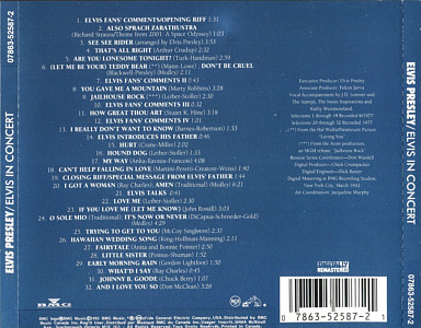Elvis In Concert - Canada 1994 - BMG 07863-52587-2 - Elvis Presley CD