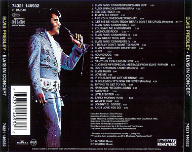 Elvis In Concert - Elvis Presley CD Elvis In Concert - BMG 74321 146932 - Germany 1995 - Elvis Presley CD