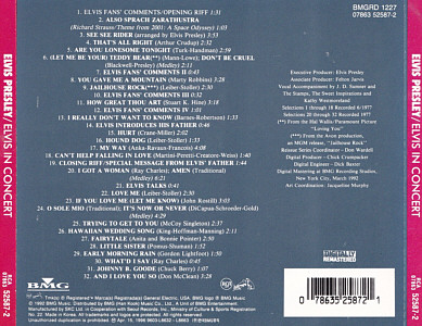Elvis In Concert - BMG BMGRD1227 - Korea 1996 - Elvis Presley CD
