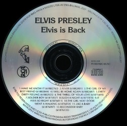 Elvis Is Back! - Brazil 1994 - BMG 2231-2-R