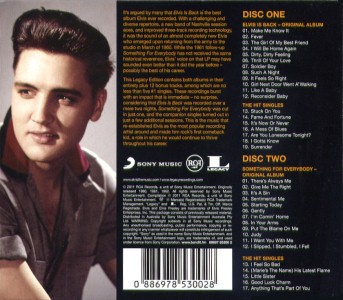 Elvis Is Back! (Legacy Edition) - Australia 2011 - Sony 88697 85300 2