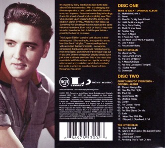 Elvis Is Back! (Legacy Edition) - Canada 2011 - Sony 88697853002