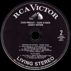Disc 2 - Elvis Is Back! (Legacy Edition) - USA 2011 - RCA Records 88697 76233 2