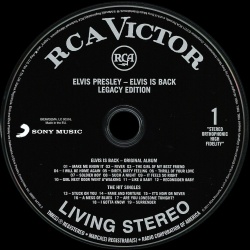 Disc 1 - Elvis Is Back! (Legacy Edition-jewel case) - EU 2011 - Sony 88697 85300 2
