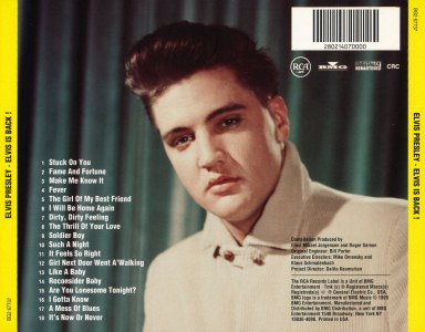 Elvis Is Back (remastered & bonus) - Columbia House Music Club - BG2 67737 - USA 1999