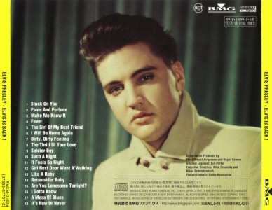Elvis Is Back (remastered & bonus) - BVCM-31024 - Japan 1999