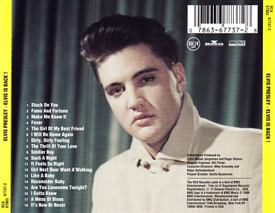 Elvis Is Back (remastered & bonus) - USA 1999 - BMG 7863-67737-2