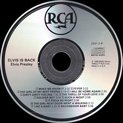 Elvis Is Back! - USA 1991 - BMG 2231-2-R - Elvis Presley CD
