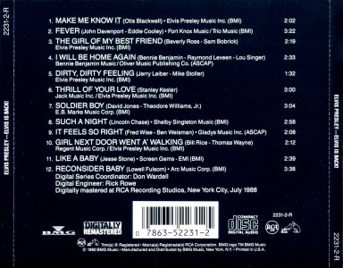 Elvis Is Back! - USA 1993 - BMG 2231-2-R