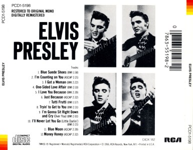 ELVIS PRESLEY - USA Nov. 1987 - BMG PCD1-5198