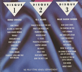 Elvis Presley  3 CD Box (King Creole - G.I. Blues - Elvis Presley) - France 1990 - BMG ND 74375 - Elvis Presley CD