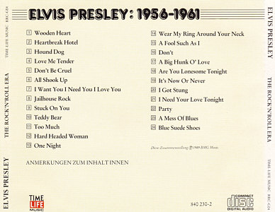 Elvis Presley: 1956-1961 - The Rock'N'Roll Era - Germany 1989 - Time Life Music RRC-E04 840 227-2