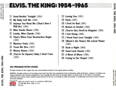 Elvis, The King: 1954-1965 - TIME-LIFE MUSIC 2RNR-26 - USA 1993