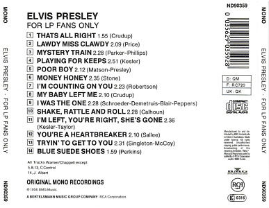 For LP Fans Only - Australia 1991 - BMG ND 90359 - Elvis Presley CD