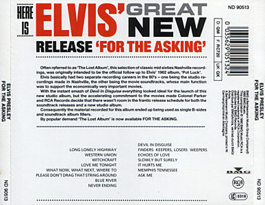 For The Asking - The Lost Album - ND 90513 - Germany 1990