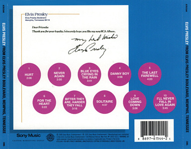 From Elvis Presley Boulevard, Memphis, Tennessee - USA 2010 - Sony A761544 - Elvis Presley CD