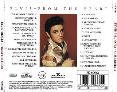 From The Heart - Germany 1992 - BMG PD 90642 - Elvis Presley CD