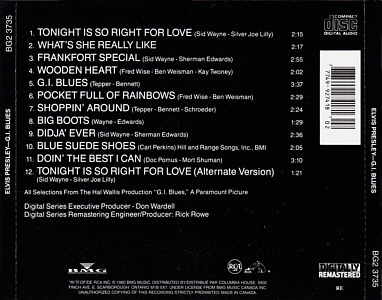   G.I. Blues (Columbia Record Club) - Canada 1995 - BMG BG2 3735 - Elvis Presley CD