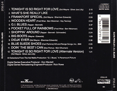 G.I. Blues - Canada 1990 - BMG 3735-2-R - Elvis Presley CD