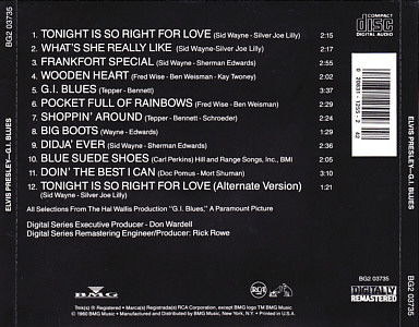 G.I. Blues (Columbia Record Club) - USA 1999 - BMG BG2 03735 - Elvis Presley CD