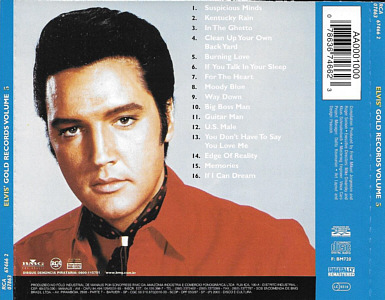 Elvis' Gold Records Volume 5 (remastered + bonus) - Brazil 2000 - BMG 07863 67466 2 - Elvis Presley CD