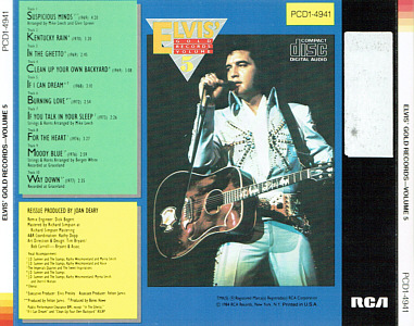 Elvis' Gold Records, Volume 5 - USA 1990 - PCD1-4941 - Elvis Presley CD