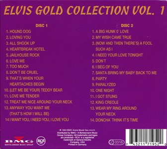 Elvis Gold Collection Vol. 1 - Austria (Germany) 1993 - BMG 74321 7195 2