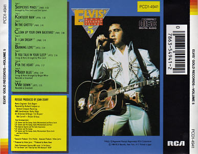 Elvis' Gold Records, Volume 5 - USA(Japan) 1st 1984 - PCD1-4941