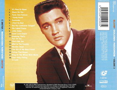 Elvis' Golden Records, Volume 3 (remastered and bonus) - South Africa 1997 - BMG CDRCA(WF)4186 - Elvis Presley CD