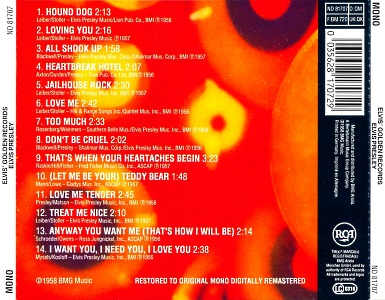 Elvis' Golden Records - France 1995 - BMG ND 81707