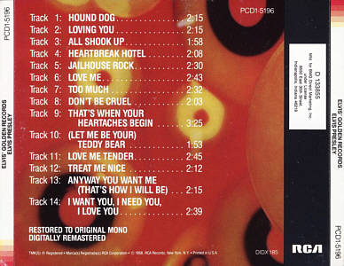 Elvis' Golden Records - USA 1994 - Direct Marketing - BMG PCD1-5196