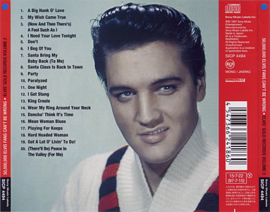 Elvis' Gold Records, Volume 2  - Japan 2015 - Sony Music SICP 4494 - Elvis Presley CD