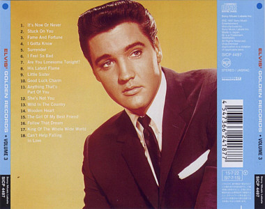 Elvis' Golden Records, Volume 3 - Japan 2015 - Sony SICP 4497 - Elvis Presley CD