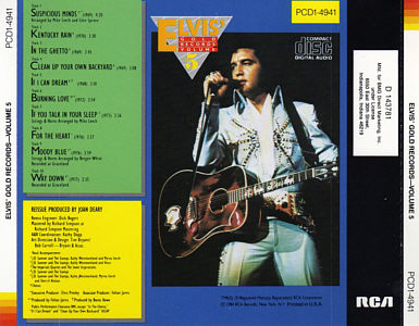 Elvis' Golden Records, Volume 5 - USA 1994 - BMG Direct Marketing - PCD1-4941