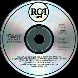 Elvis' Gold Records, Volume 5 - USA 1996 - BMG Direct Marketing BMG PCD1-4941 D 143781 - Elvis Presley CD