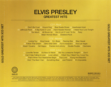 Gold - Greatest Hits (Tin Box) - Sony Music 8697282972 - EU 2009 -  Elvis Presley CD