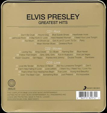 Gold - Greatest Hits (Tin Box) - Sony Music 8697282972 - EU 2009 -  Elvis Presley CD